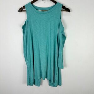 Teal Cold Shoulder Women Top